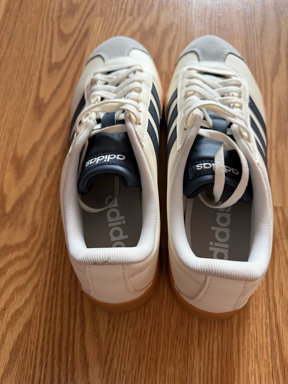 Adidas Cream & Navy Samba-Style Leather Sneakers - Picture 4 of 6